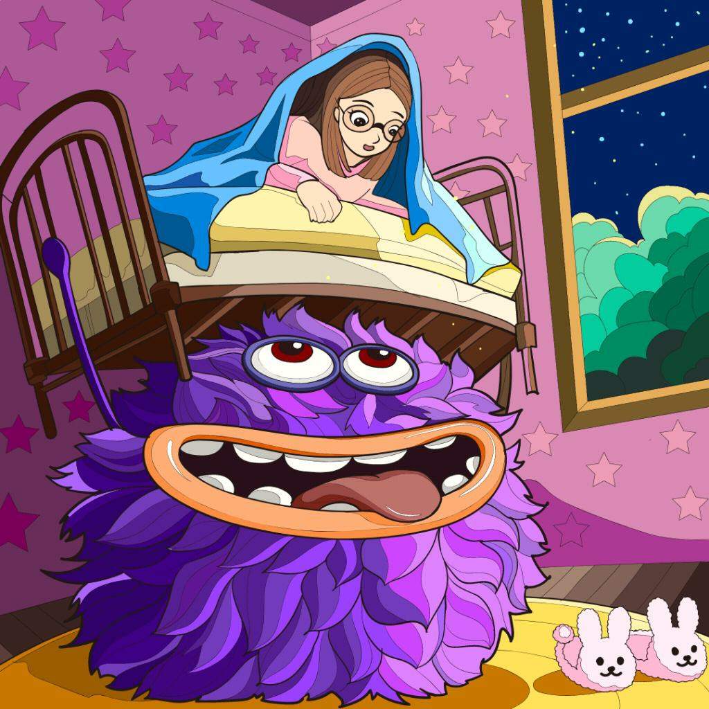 Solve Monster under my bed jigsaw puzzle online with 144 pieces