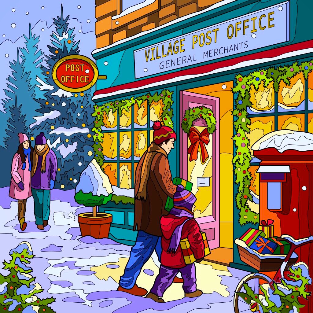 Jigsaw Puzzle Village post office 100 pieces Jigidi