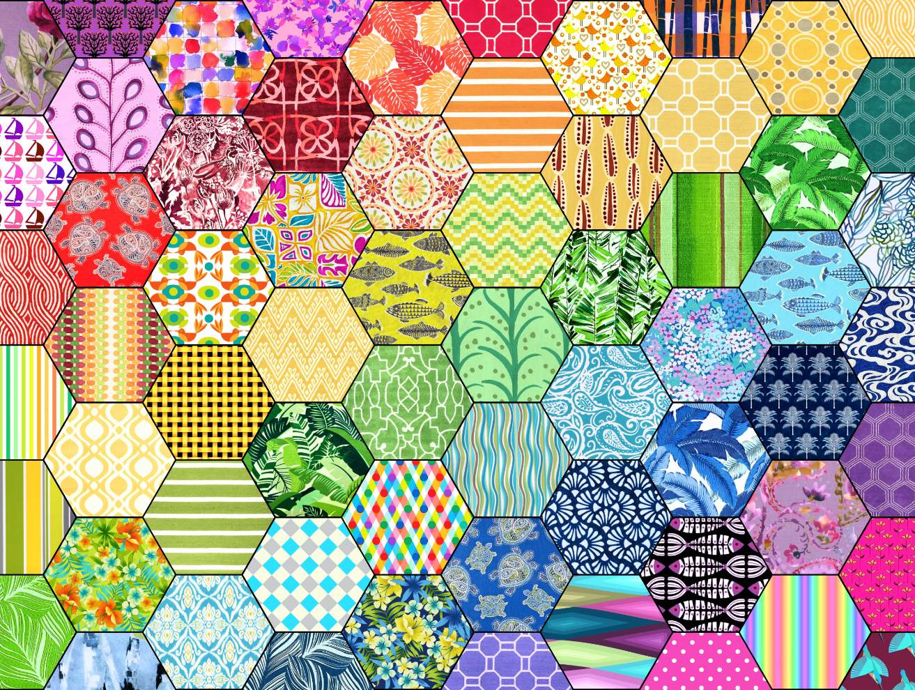 Solve Hexagons jigsaw puzzle online with 30 pieces