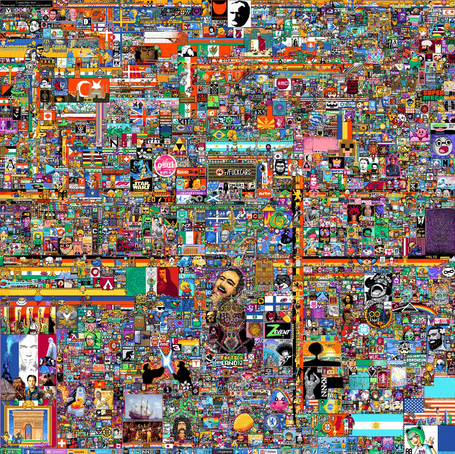 Solve Reddit Place 2022 jigsaw puzzle online with 600 pieces
