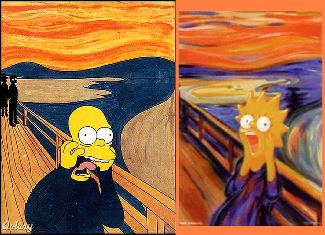 Solve Scream Homer & Lisa Simpson jigsaw puzzle online with 88 pieces