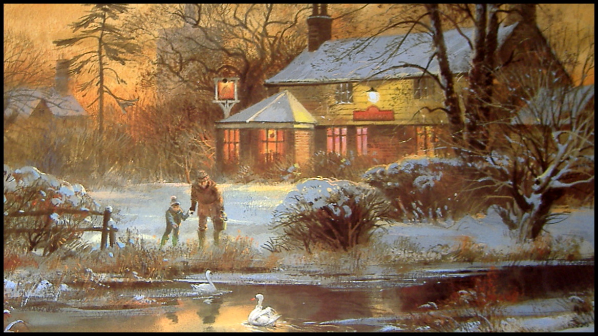 Solve Seasonal Winter Swans Artist Unknown (Large) jigsaw puzzle