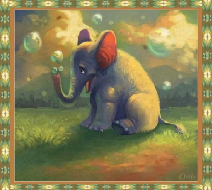 Solve Elephant Bubbles jigsaw puzzle online with 110 pieces