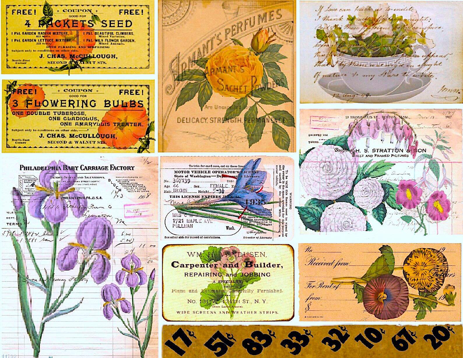 Solve Botanical Collage jigsaw puzzle online with 130 pieces