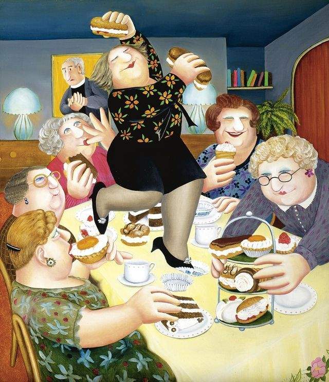 Solve By Beryl Cook jigsaw puzzle online with 42 pieces