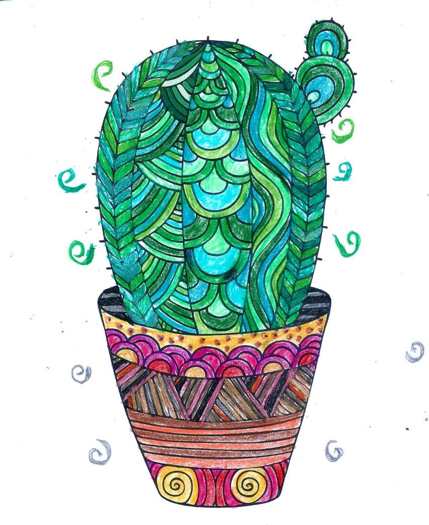 Solve Green Coloring Cactus jigsaw puzzle online with 20 pieces