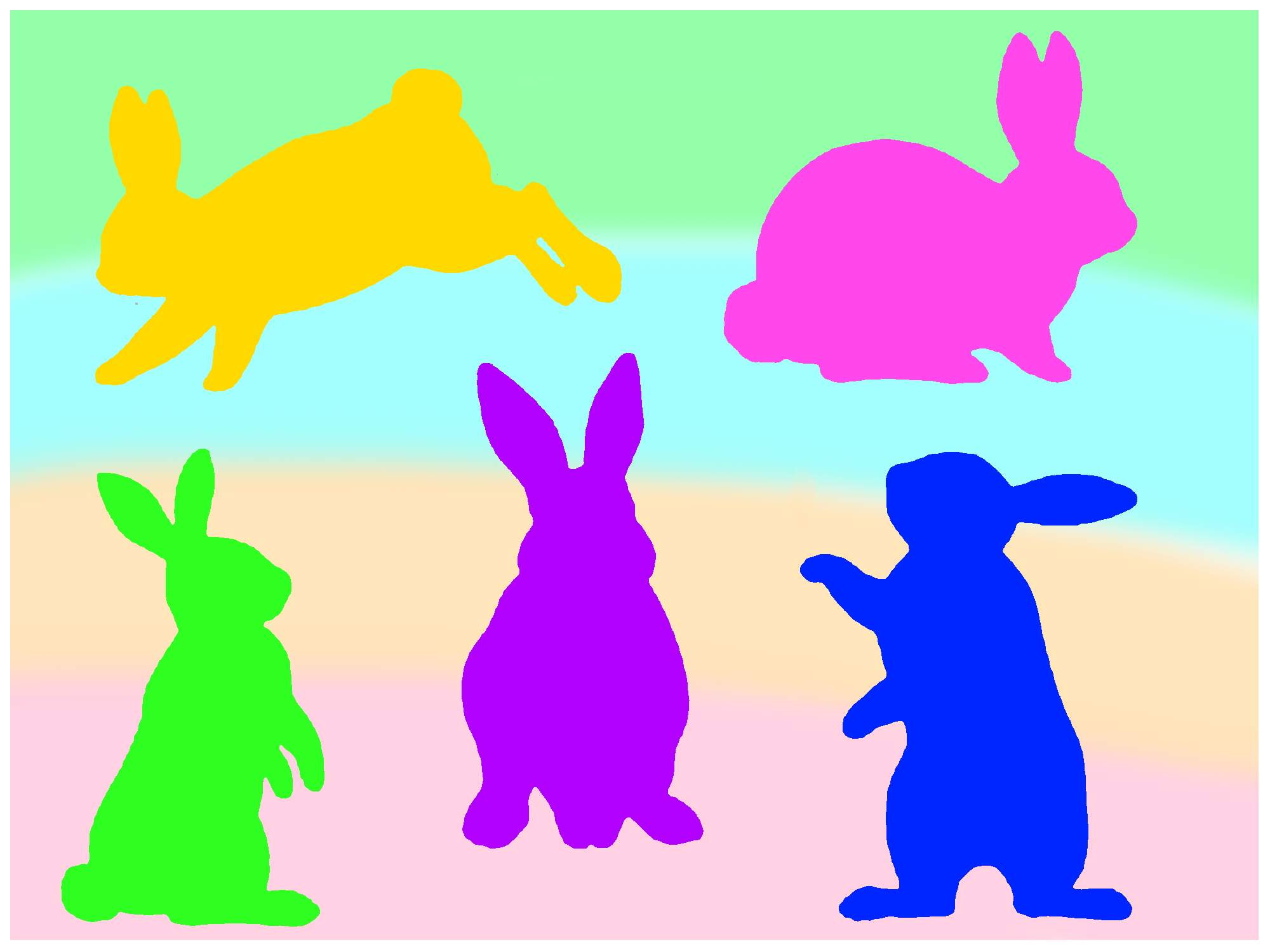 Solve Bunny Silhouettes jigsaw puzzle online with 520 pieces