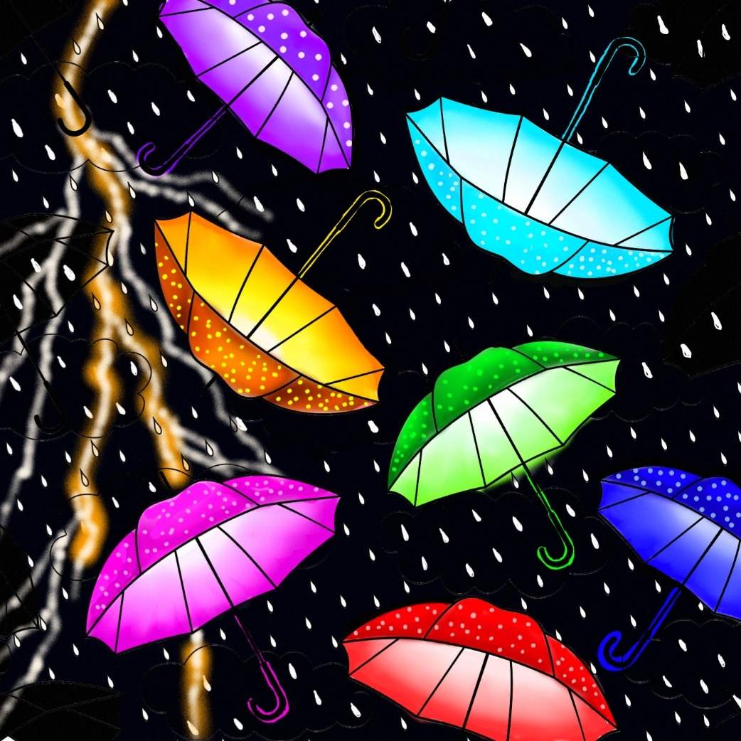 Solve Colored Umbrellas jigsaw puzzle online with 25 pieces
