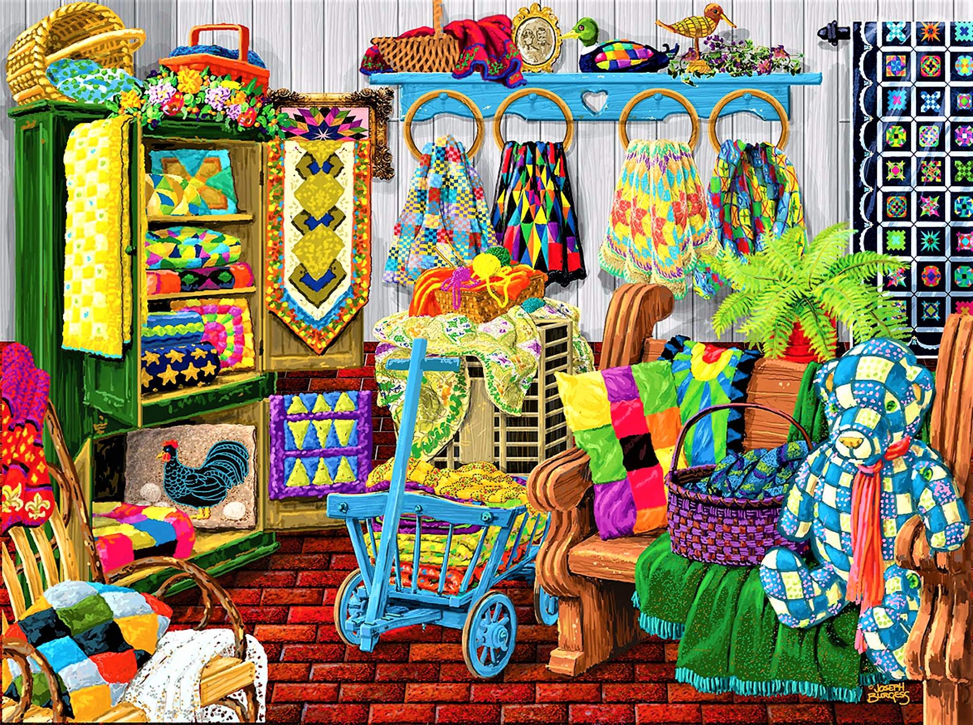 Solve The Quilt Fair jigsaw puzzle online with 352 pieces