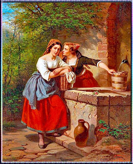 Solve Сплетни у колодца. jigsaw puzzle online with 80 pieces