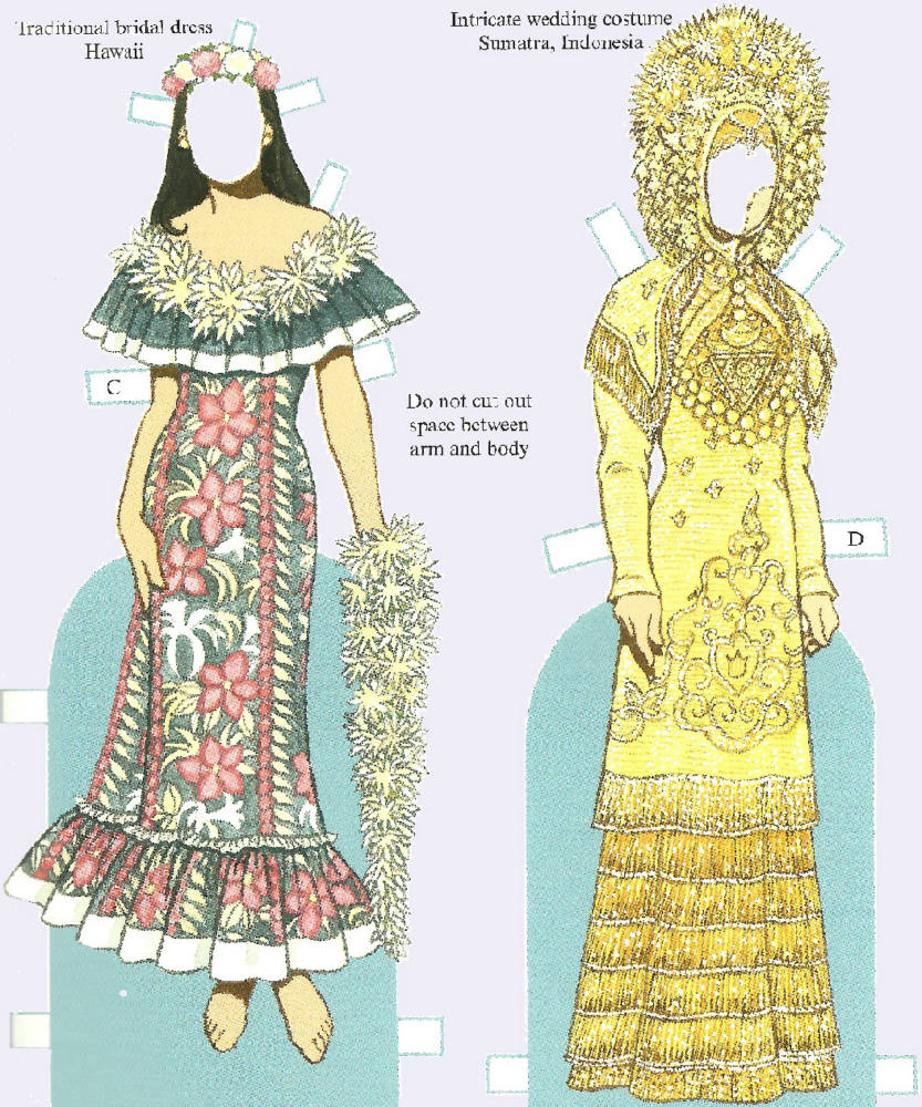 Solve Paper Doll Bridal Dresses Around the World jigsaw puzzle online with 80 pieces