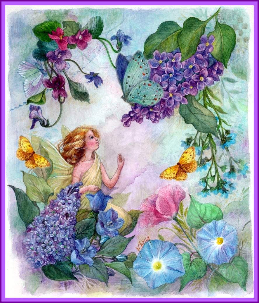 Solve Lilac Enchanting Flower Fairy jigsaw puzzle online with 224 pieces