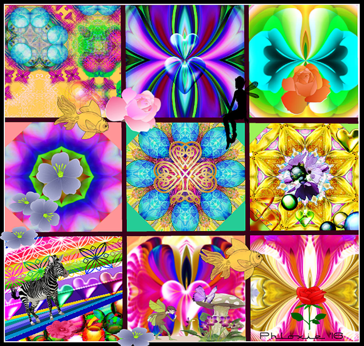 Solve Two goldfish swim through the grid. jigsaw puzzle online with 240