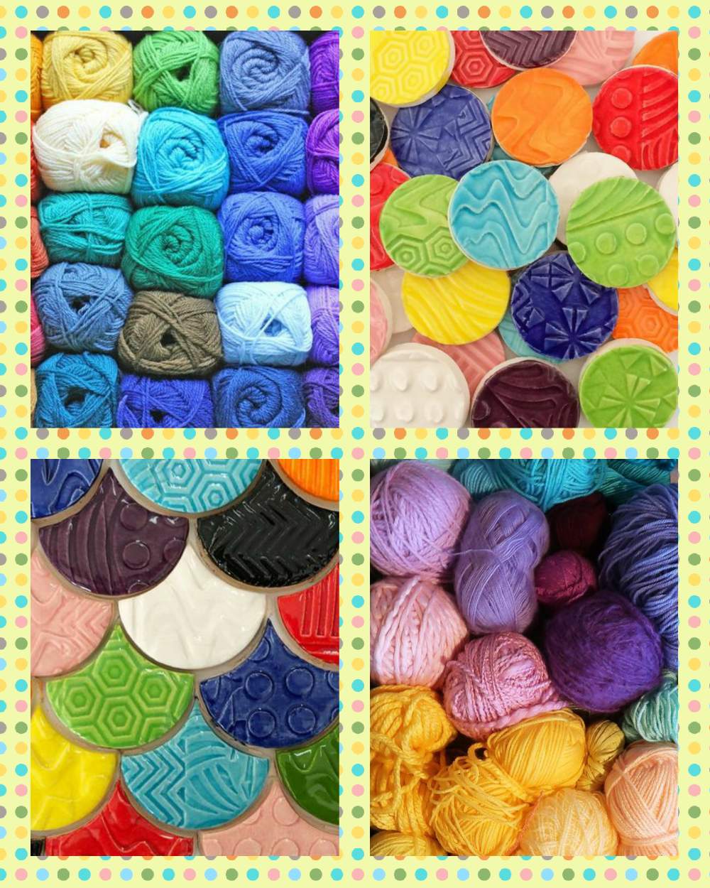 Solve YARNS AND DISCS jigsaw puzzle online with 80 pieces