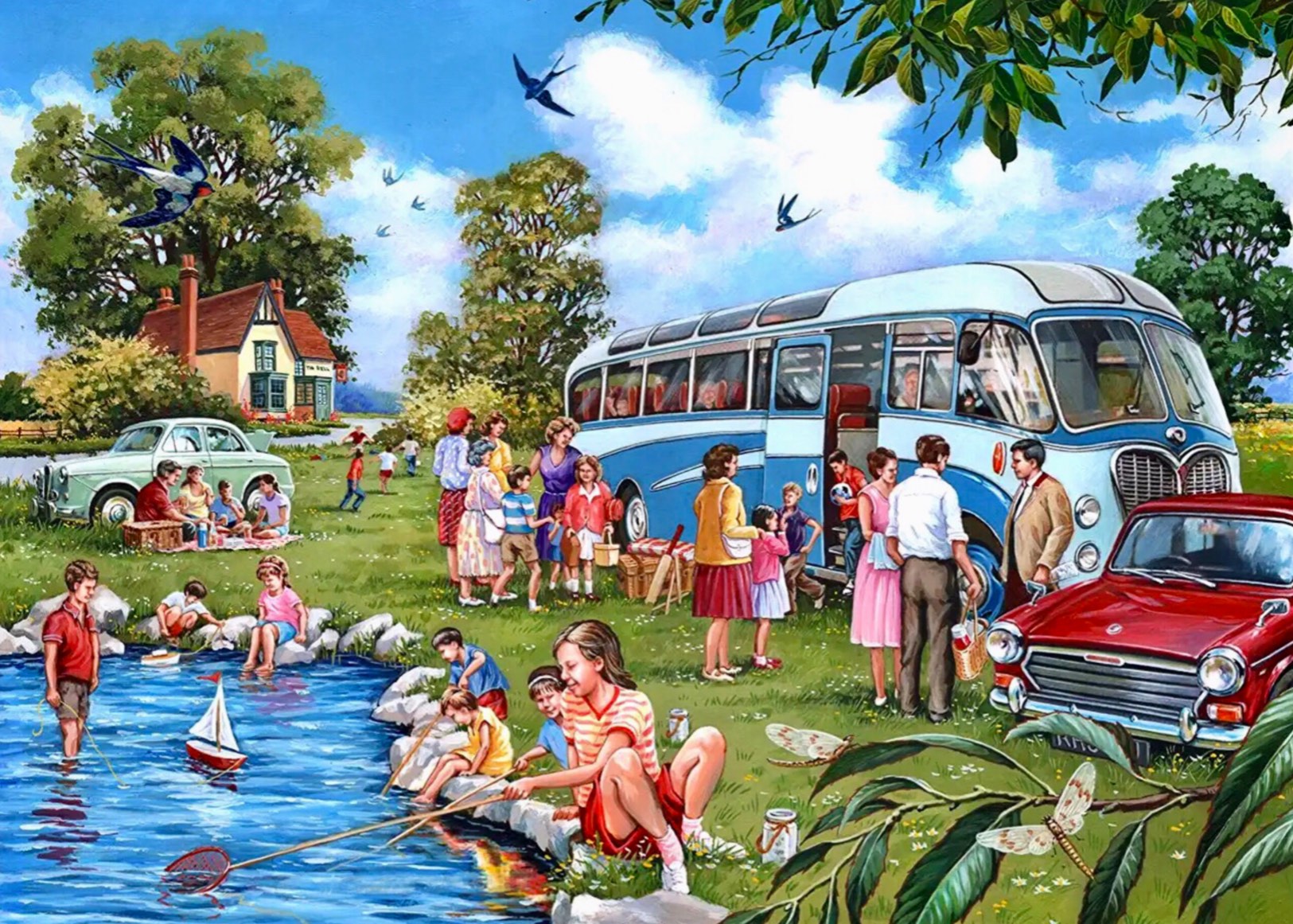 Jigsaw Puzzle Coach Trip 130 pieces Jigidi