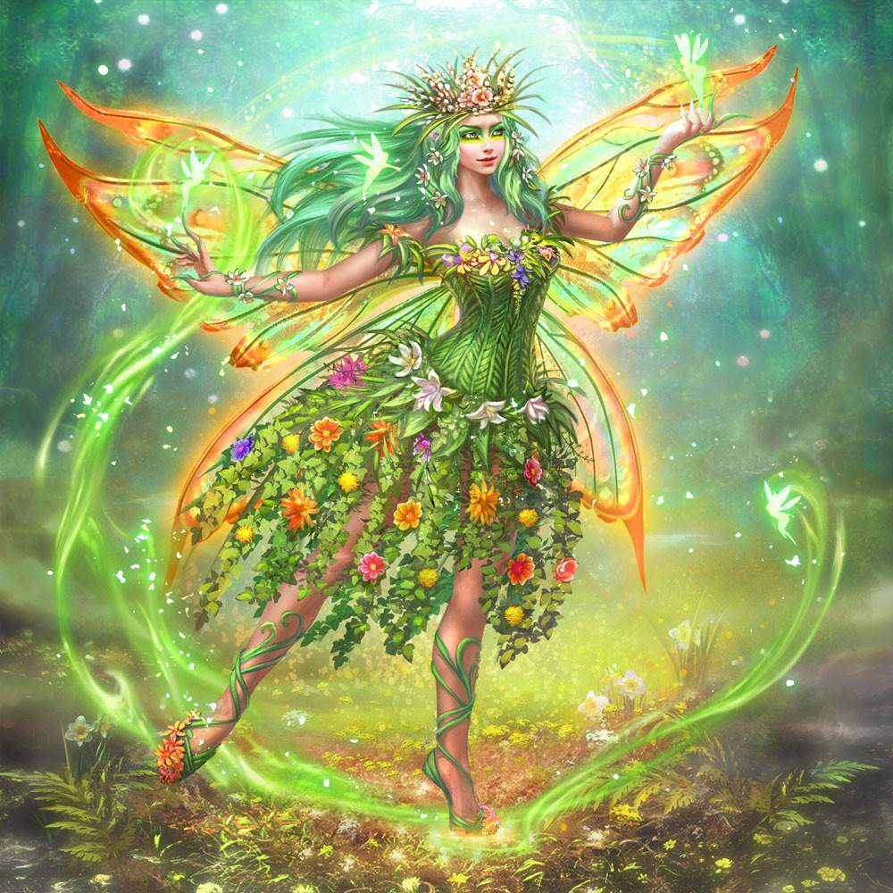 Solve Spring Flower Fairy jigsaw puzzle online with 100 pieces