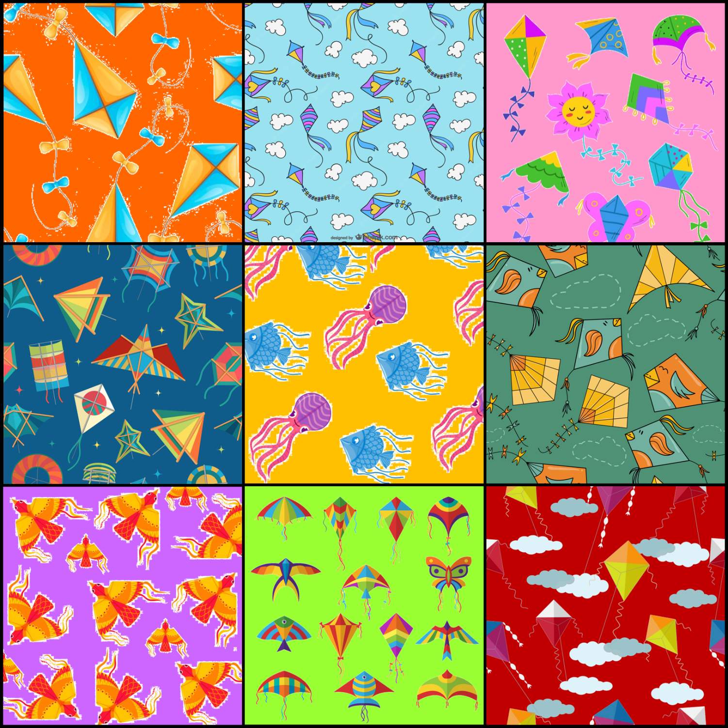 Kite Pattern Name Solve Kite patterns 2 jigsaw puzzle online with 324 pieces