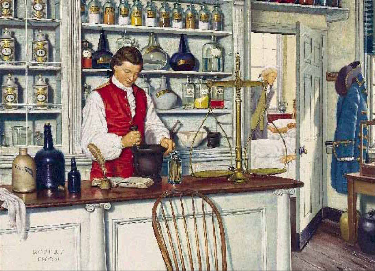 Solve The Apothecary Shop circa 1700s jigsaw puzzle online with 88 pieces