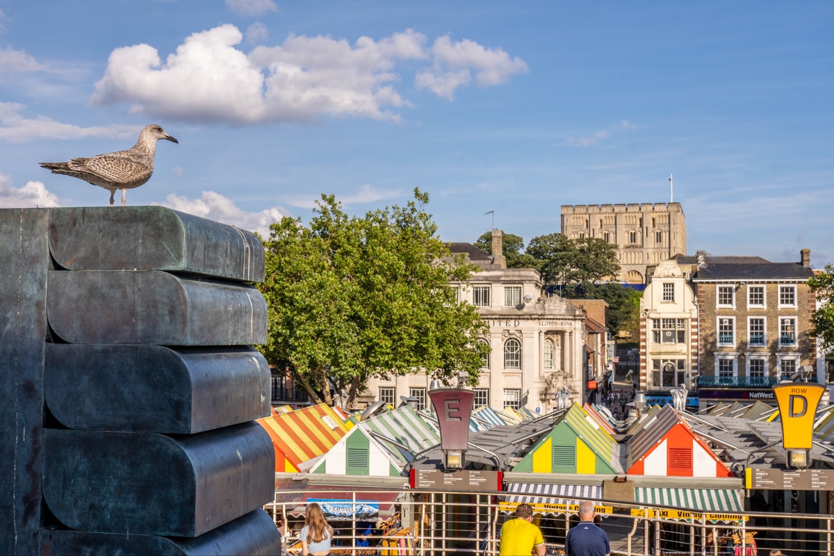 Solve NORWICH MARKET PLACE jigsaw puzzle online with 40 pieces