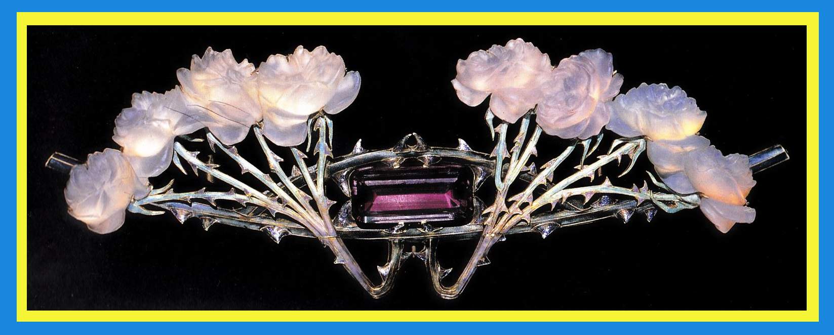 Solve René Lalique, 190405. Gold, glass, enamel & amethyst jigsaw