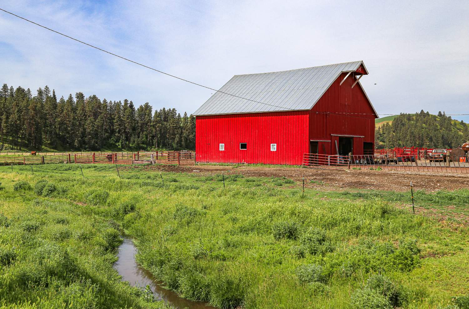 Solve RED BARN...GREEN PASTURE jigsaw puzzle online with 96 pieces