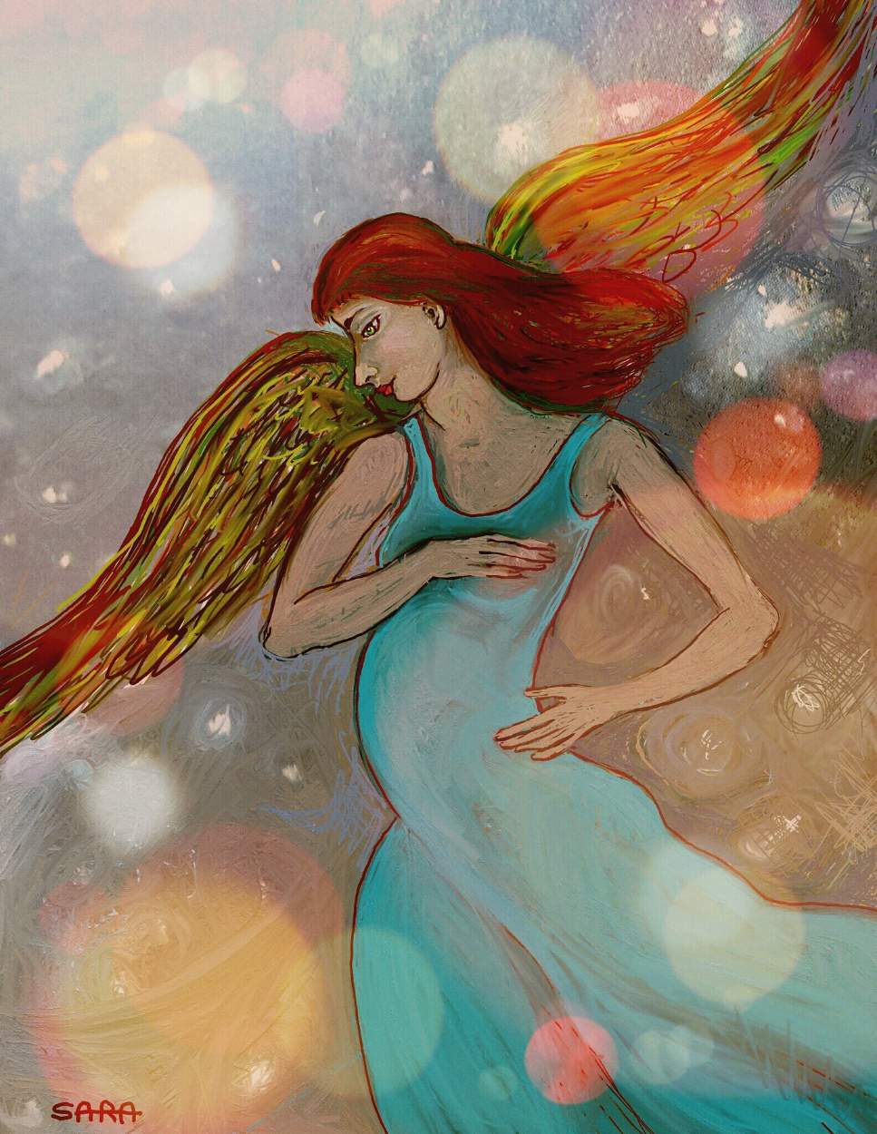 Solve Pregnant Angel jigsaw puzzle online with 80 pieces