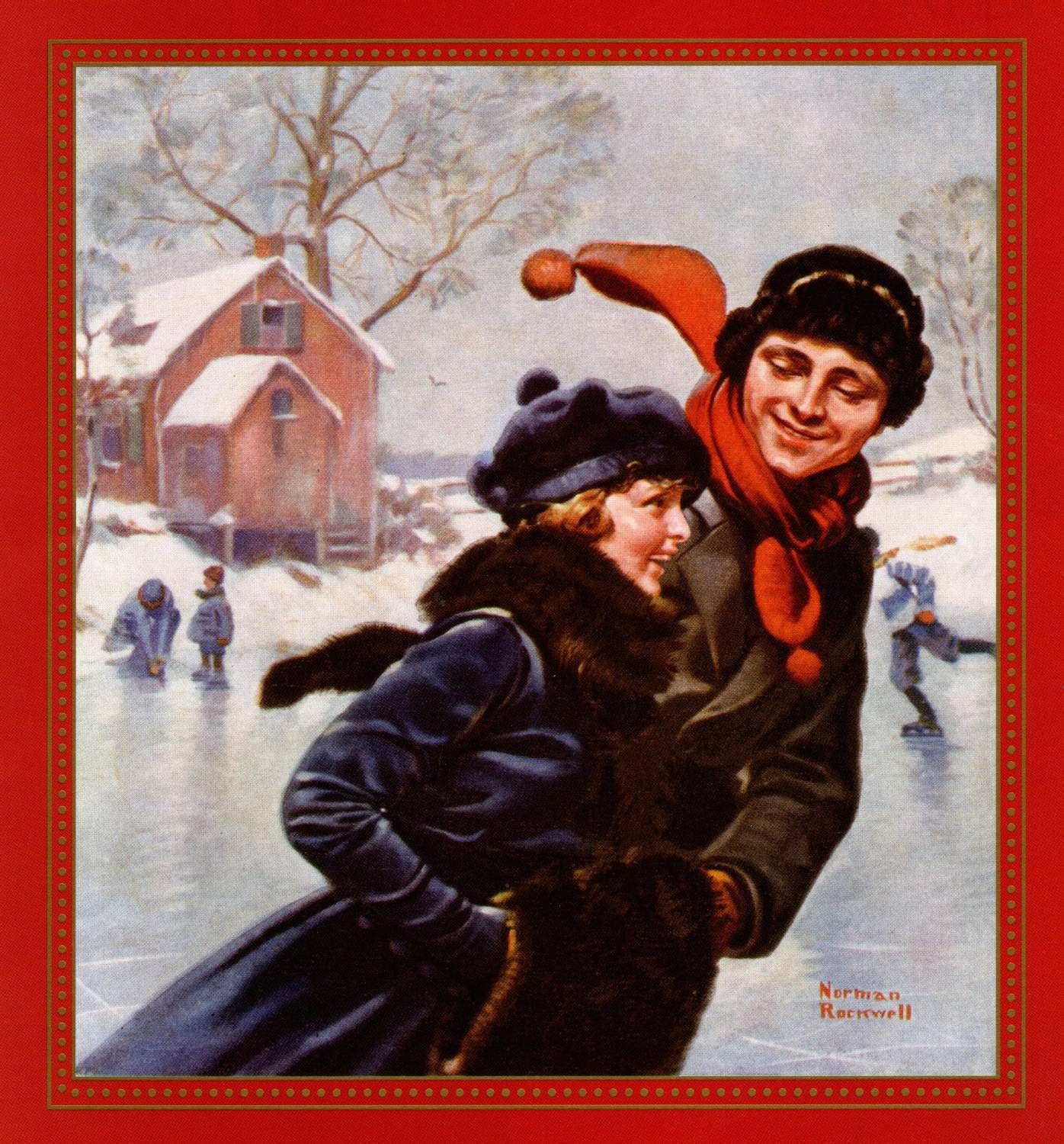 Solve Norman Rockwell {Young Love on Skates} jigsaw puzzle online with ...