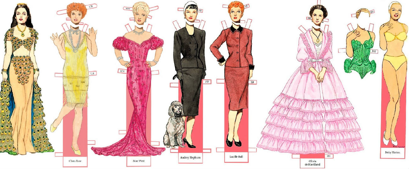 Solve Paper Doll Actresses jigsaw puzzle online with 65 pieces