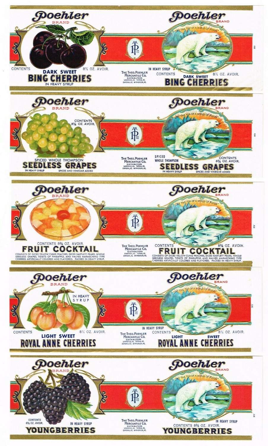 Solve Vintage Kansas Polar Bear Tin Can Labels Advertisement 922 jigsaw