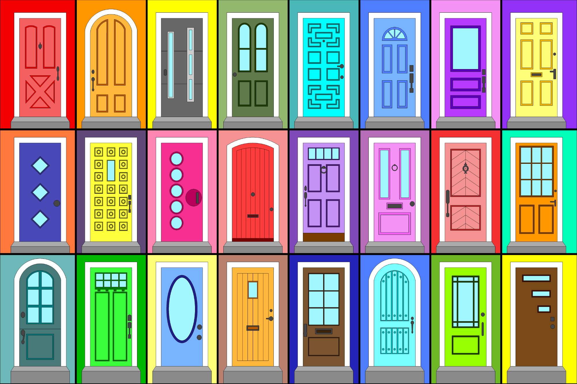 Solve Doors jigsaw puzzle online with 216 pieces